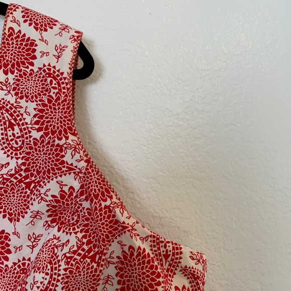 Avenue Tank Top 4X (30/32) Red Paisley Floral Coquette Feminine Preppy Cropped - Picture 5 of 11